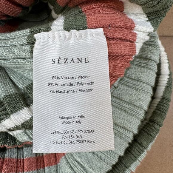 Sezane DOMITILLE Striped Knit Midi Dress Sz XS Bodycon - Picture 10 of 11